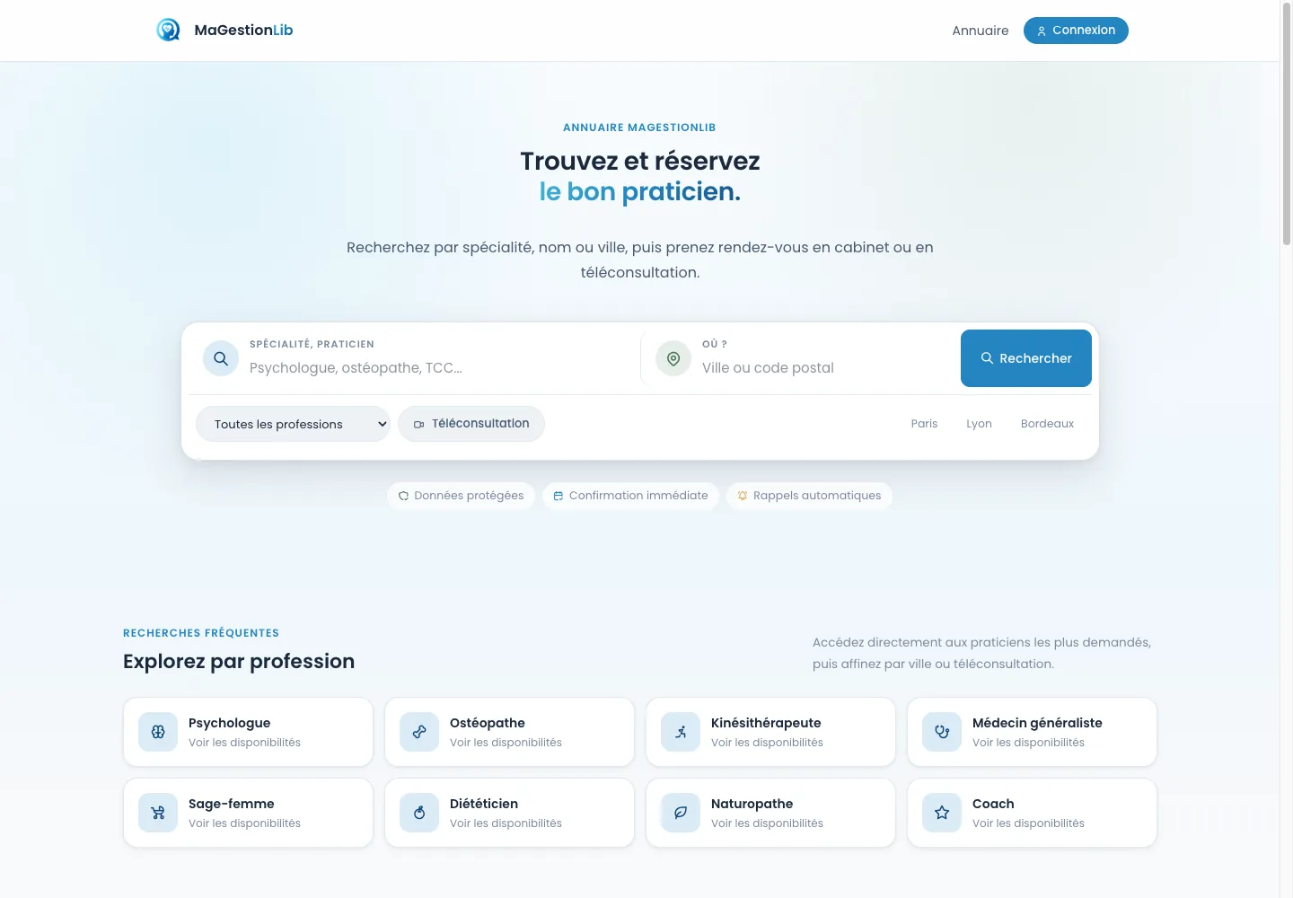 Annuaire public dans MaGestionLib