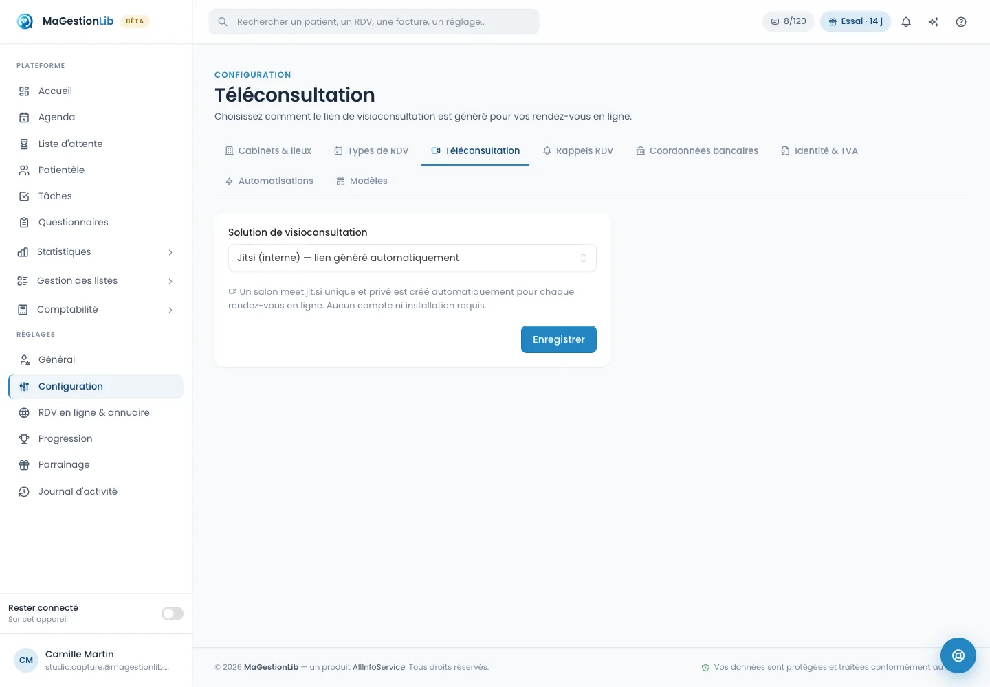 Téléconsultation dans MaGestionLib